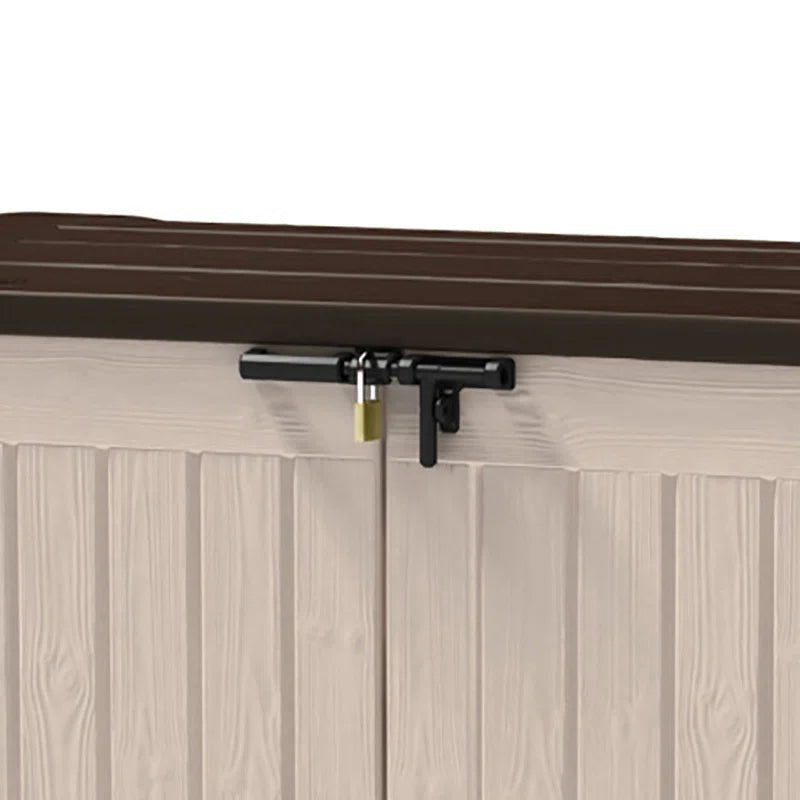1200L Outdoor Garden Storage Shed, Weather-Resistant Lockable Storage Box, Beige & Brown