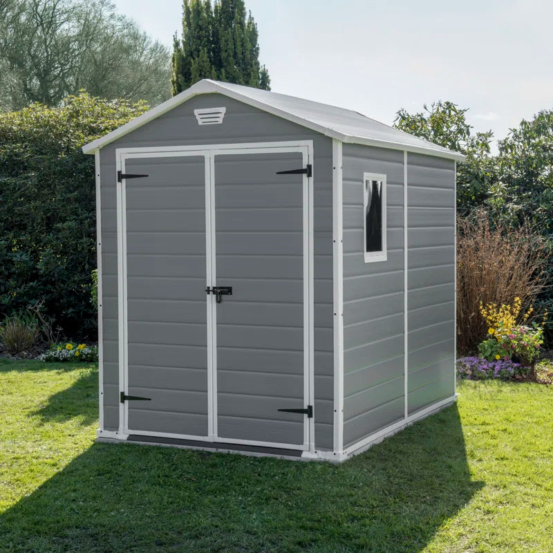4 x 6 ft Apex Wooden Garden Shed, Outdoor Storage Shed with Single Door