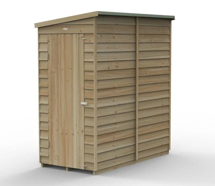 3 x 6 ft Wooden Pent Garden Shed, Overlap Timber Storage Shed with Single Door
